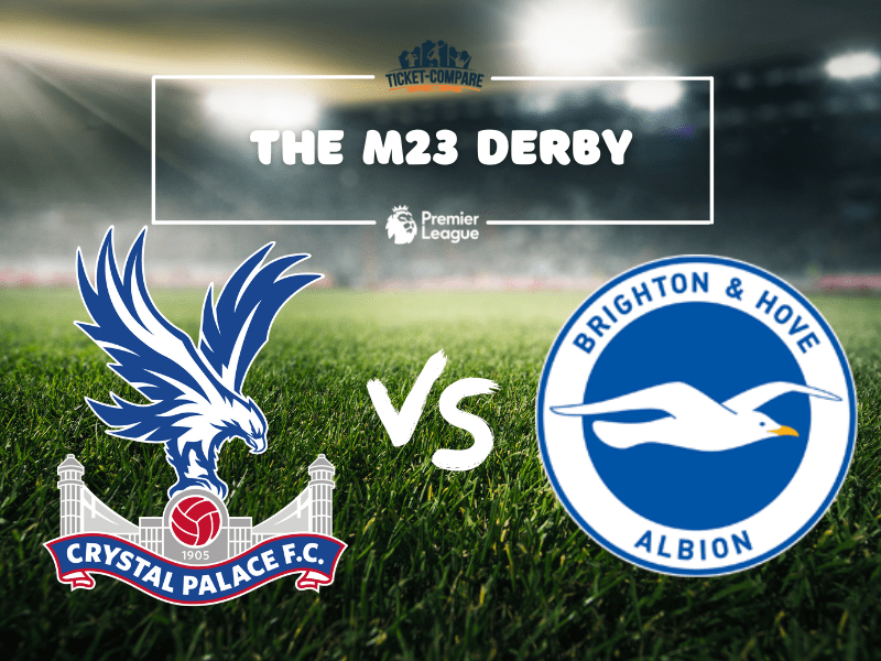 Crystal Palace og Brighton-merker på gressmatte