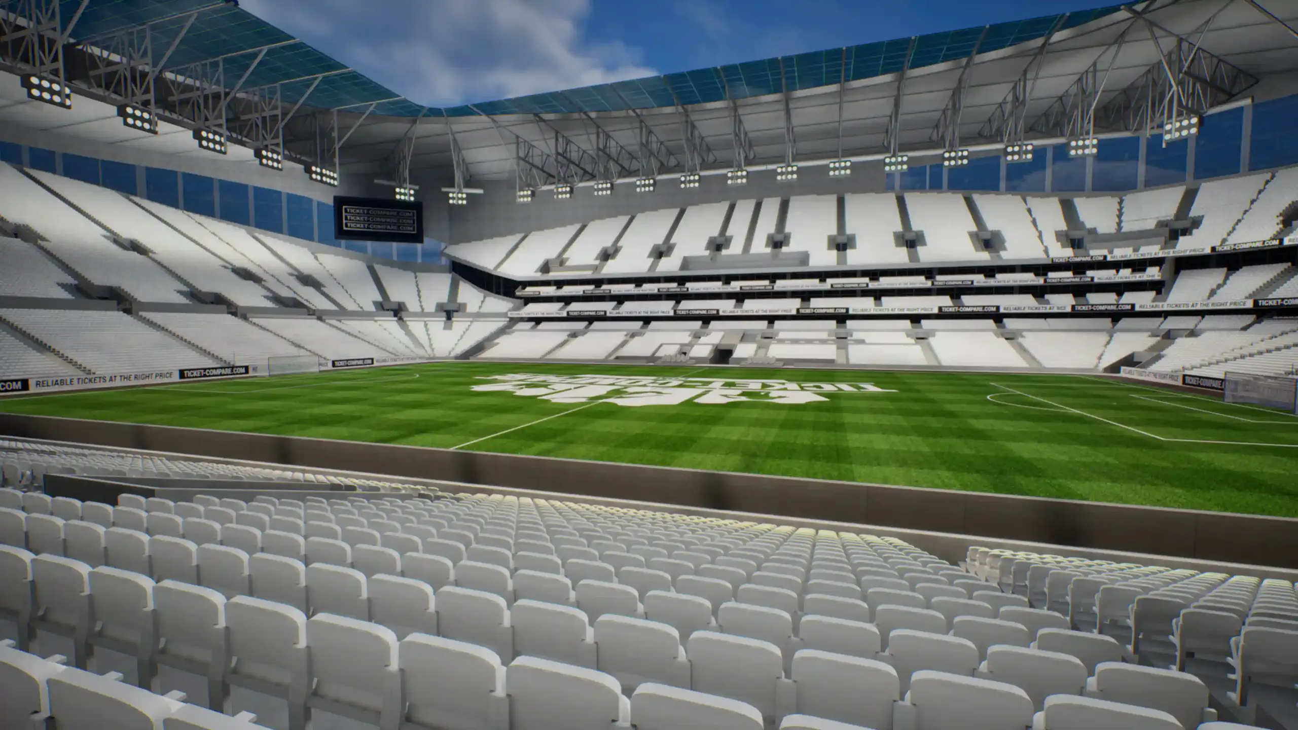 Illustrasjon av utsikt fra Tottenham Hotspur Stadium Block 119